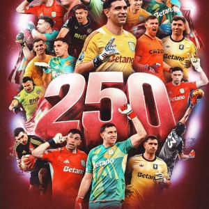 里程碑，大马丁成为第3位在英超球队完成250次出场的南美门将
